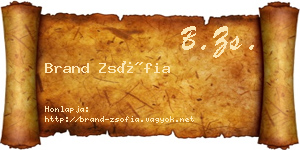 Brand Zsófia névjegykártya