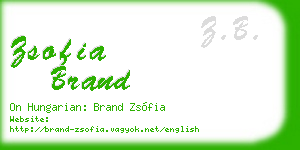 zsofia brand business card